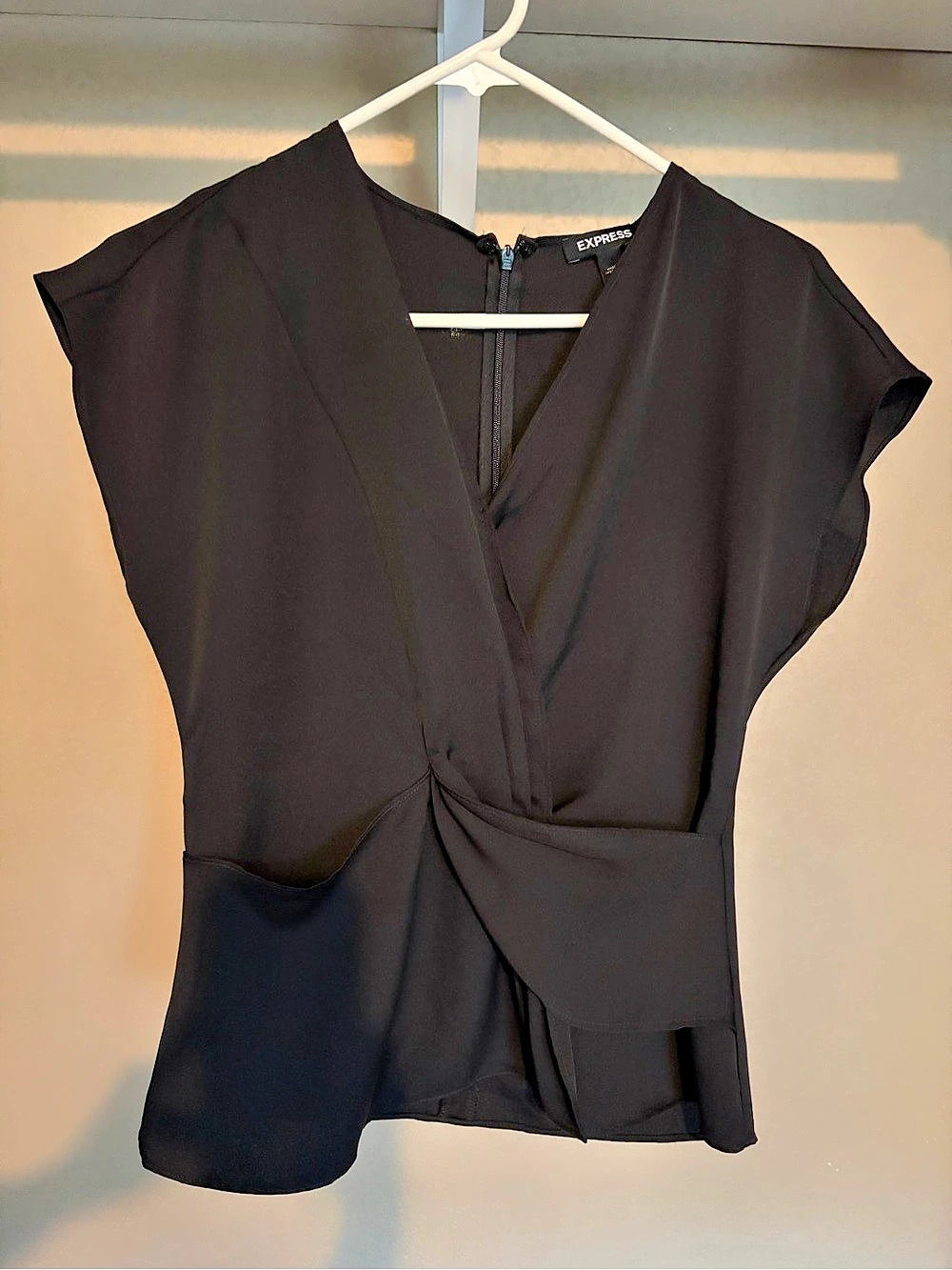Express Black Wrap Front Blouse Size XS Like New